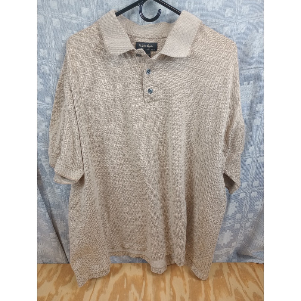 Walter Hagen Shirt Mens Size XL Tan/Khaki Polo Golf Shirt Short Sleeve‎ Collared
